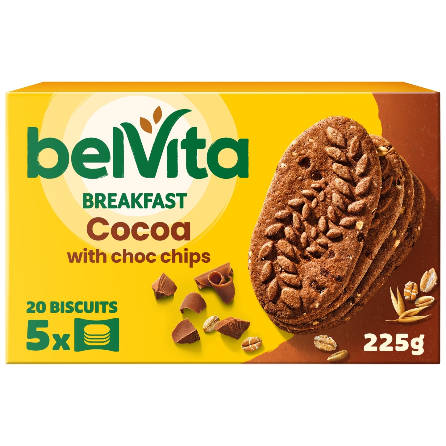 Belvita Chocolate Chip Cereal Biscuit Snack Bars Multipack 225g (5 x 45g)