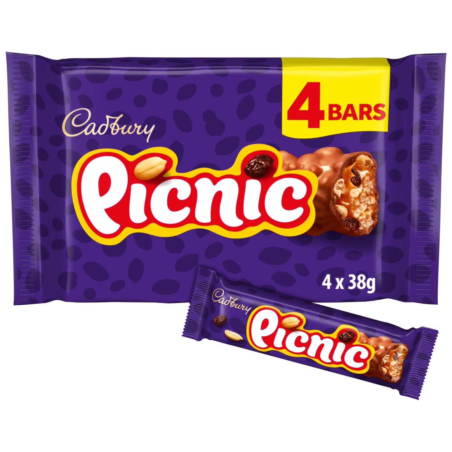 Cadbury Picnic Chocolate Bar 4 Pack Multipack 152g (4 x 38g)
