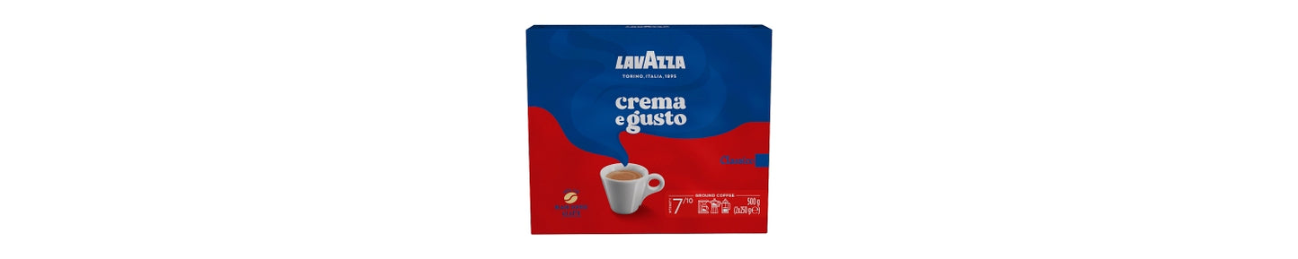 Lavazza Crema e Gusto Classico Ground Coffee 500g (2 x 250g)