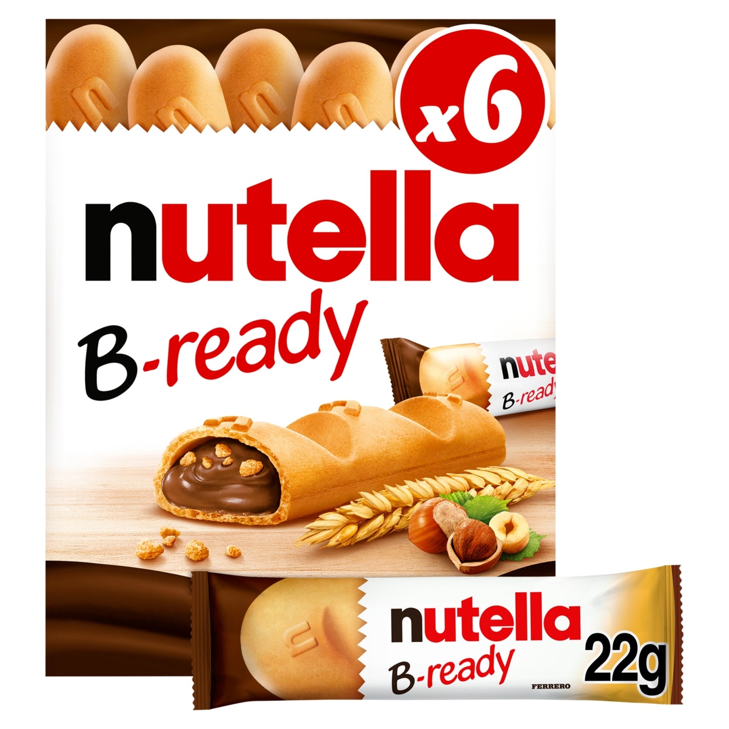 Nutella 132g - 6 Bars x 22g Wafers filled with Nutella