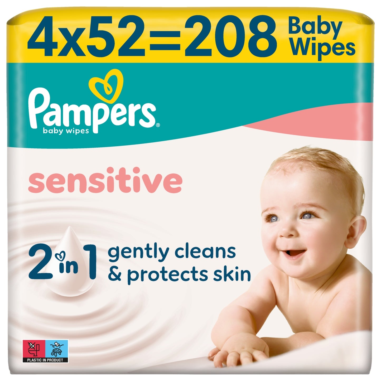 Pampers Sensitive Baby Wipes, 208 Baby Wet Wipes
