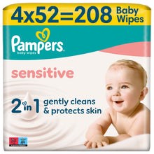 Pampers Sensitive Baby Wipes, 208 Baby Wet Wipes