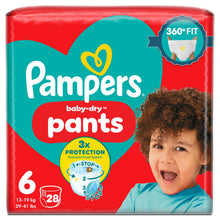 Pampers Baby-Dry Nappy Pants Size 6, 28 Nappies, 13kg-19kg, Essential Pack