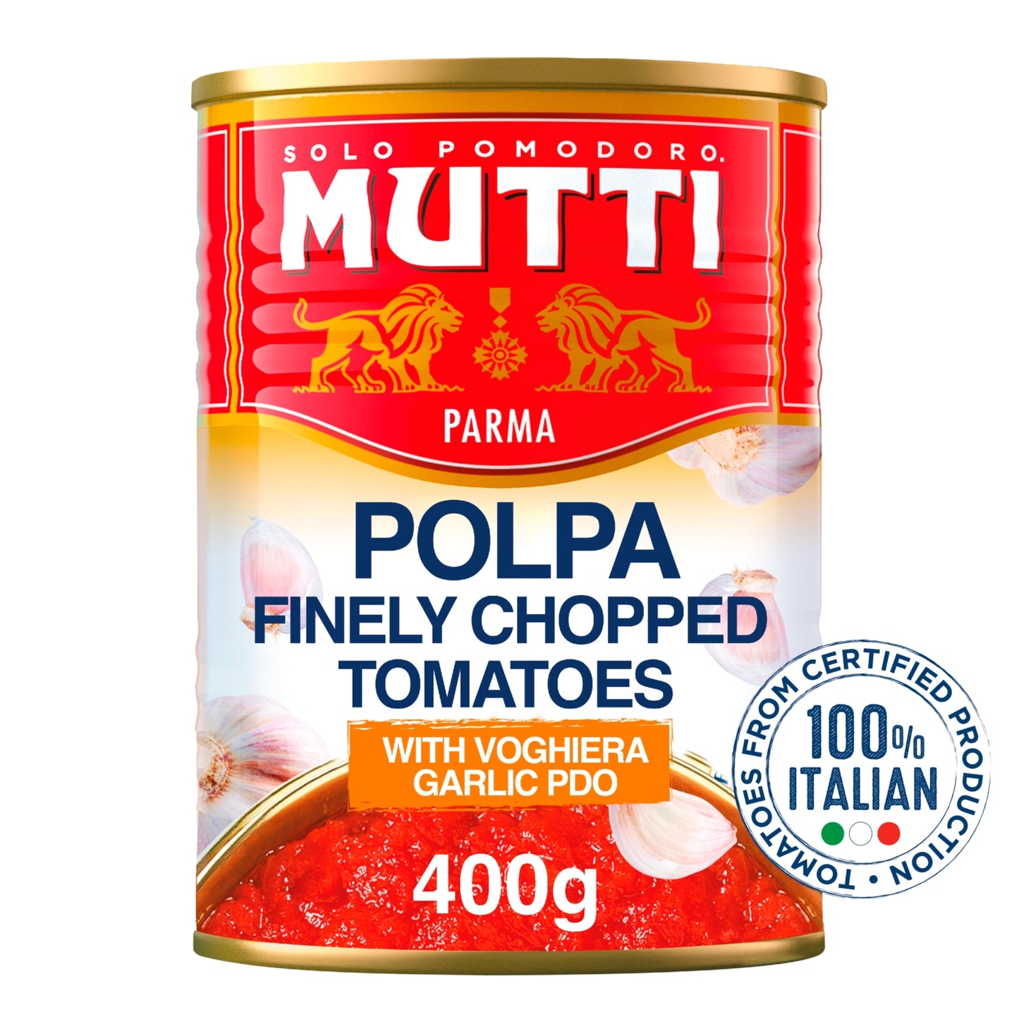 Mutti Finely Chopped Tomatoes with Garlic 400g