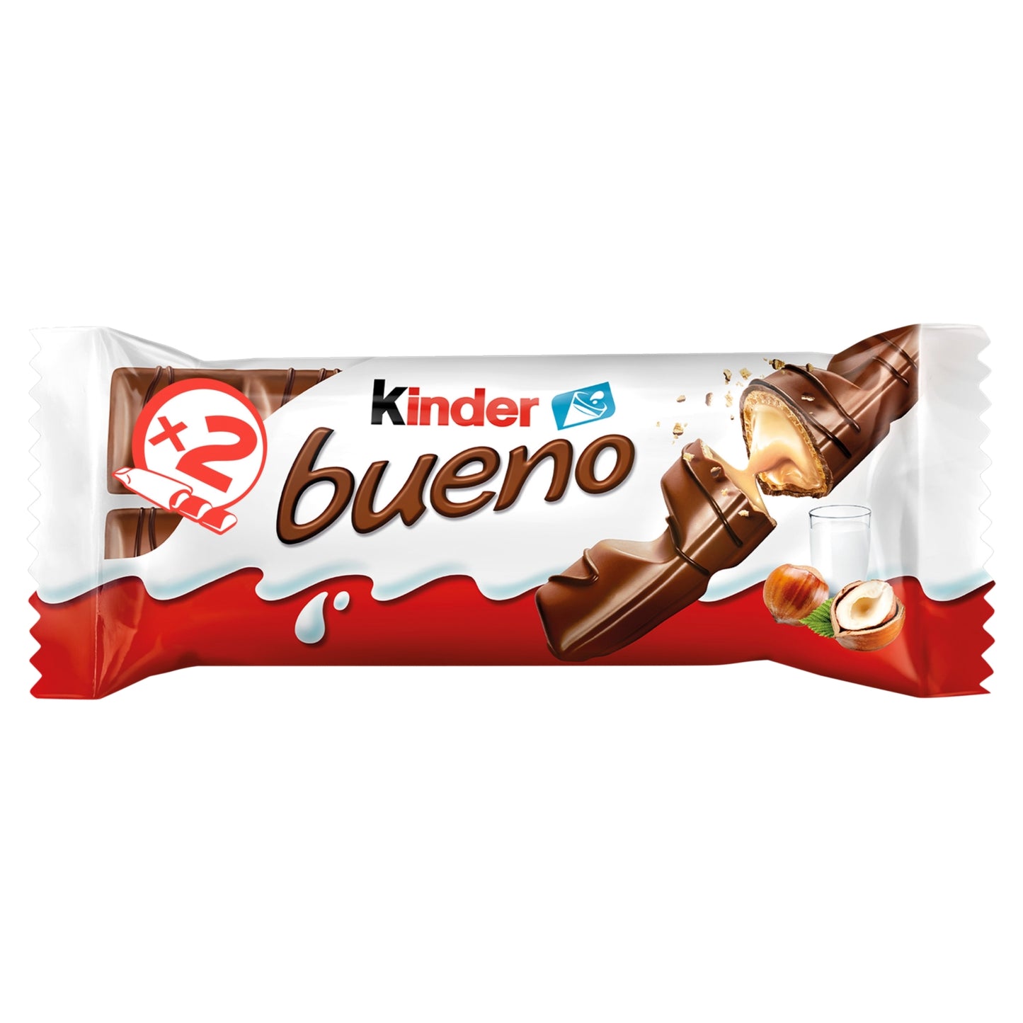 Kinder Milk Chocolate and Hazelnut Twin Bars Single Pack 43g