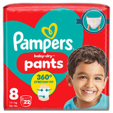 Pampers Baby-Dry Nappy Pants Size 8, 22 Nappies, 17kg+, Essential Pack