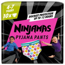 Pampers Ninjamas Pyjama Pants Unisex Hearts, 4 - 7 Years, 10 Pyjama Pants, 17kg - 30kg
