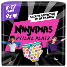 Pampers Ninjamas Pyjama Pants Unisex Hearts, 8 - 12 Years, 9 Pyjama Pants, 27kg - 43kg