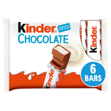 Kinder Milk Chocolate Medium Treat Snack Bars Multipack 6 x 21g