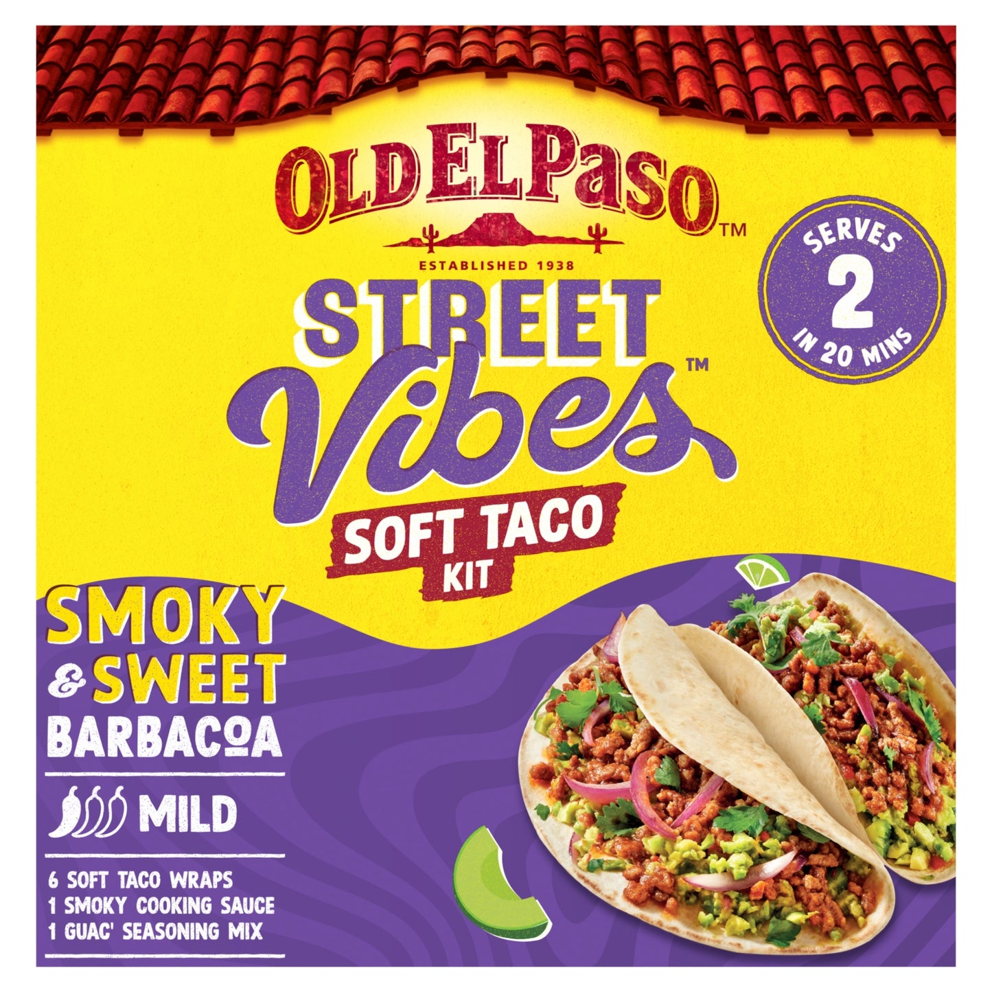 Old El Paso Street Vibes Barbacoa Soft Taco Kit 255g