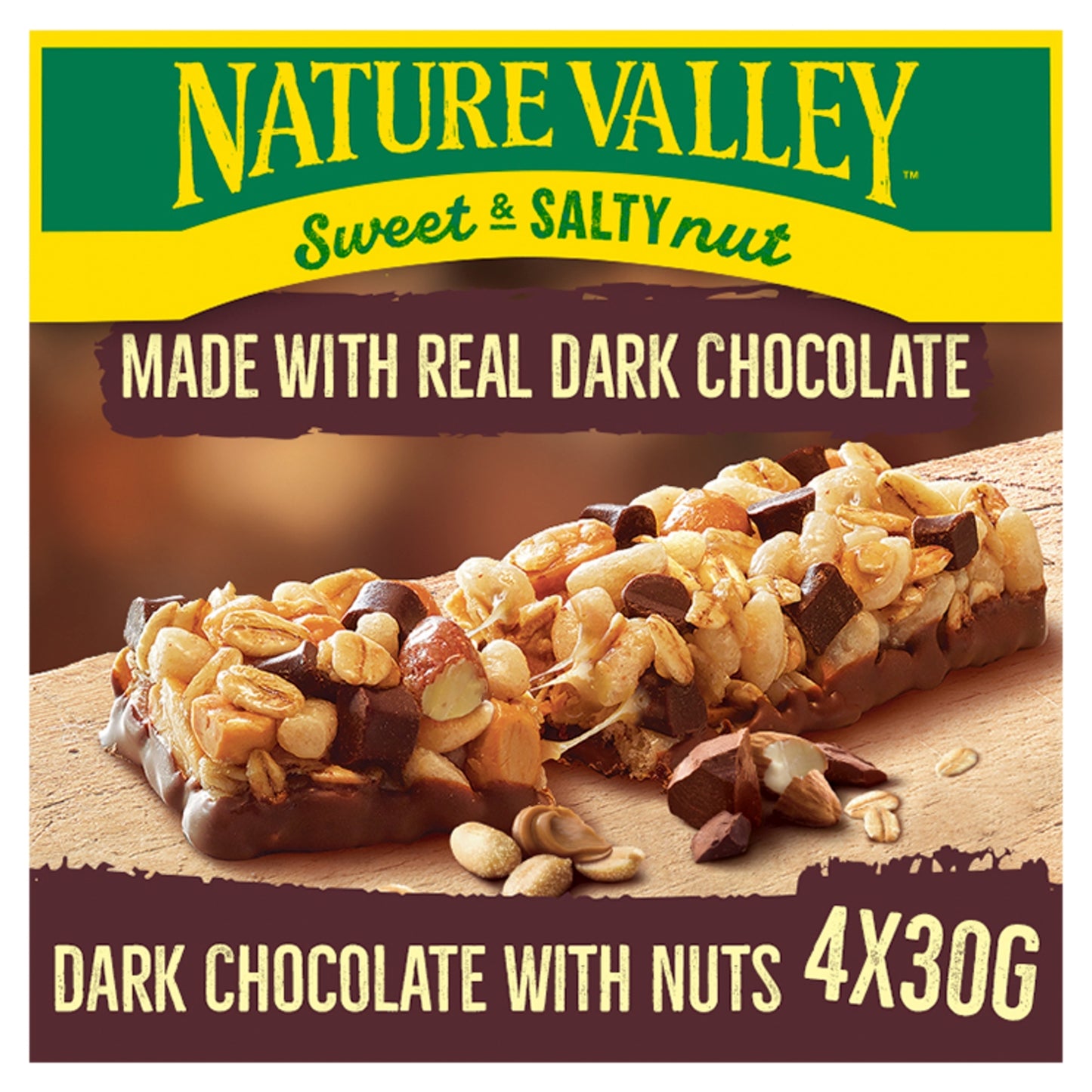 Nature Valley Sweet & Salty Nut Dark Chocolate with Peanuts Cereal Bars 4 x 30g (120g)