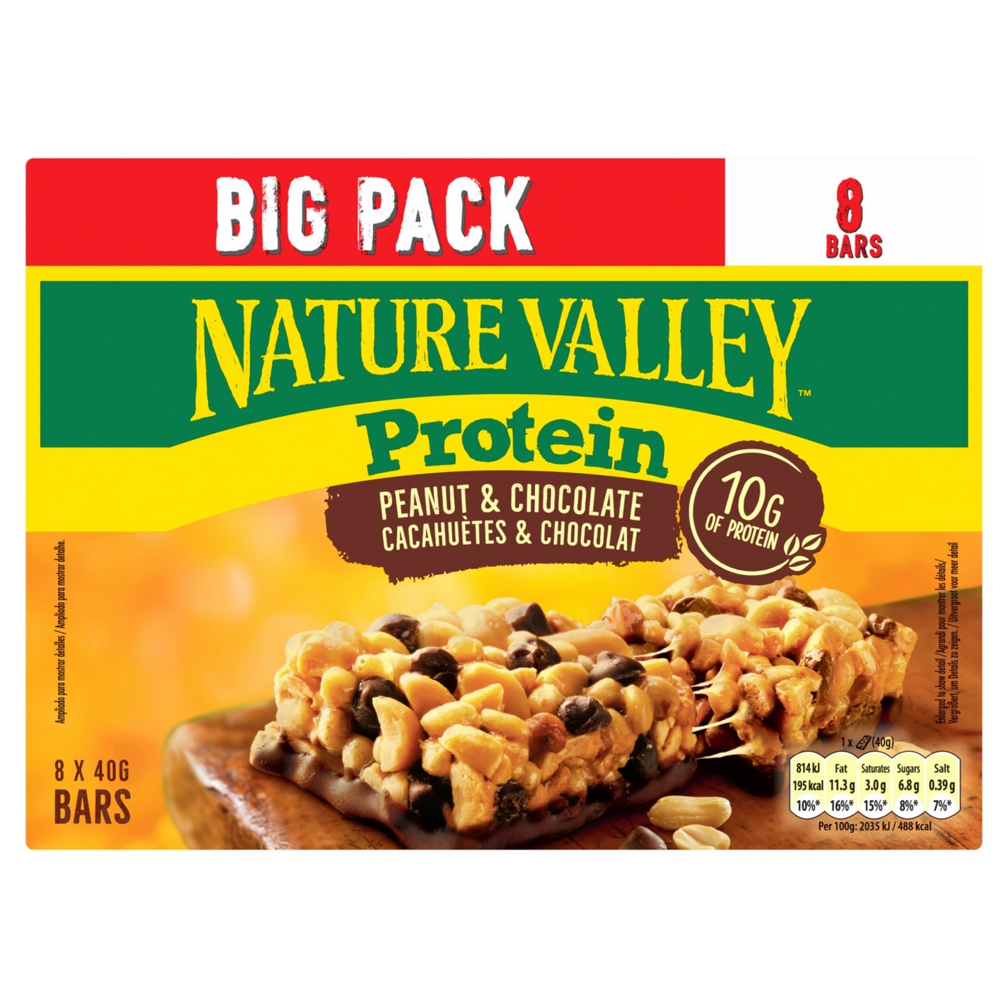 Nature Valley Protein Big Pack Peanut & Chocolate Cereal Bars 8 x 40g (320g)
