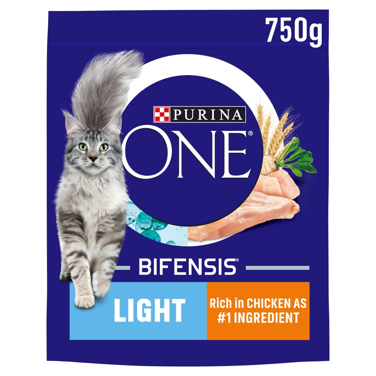 Purina ONE Light Chicken Dry Cat Food 750g