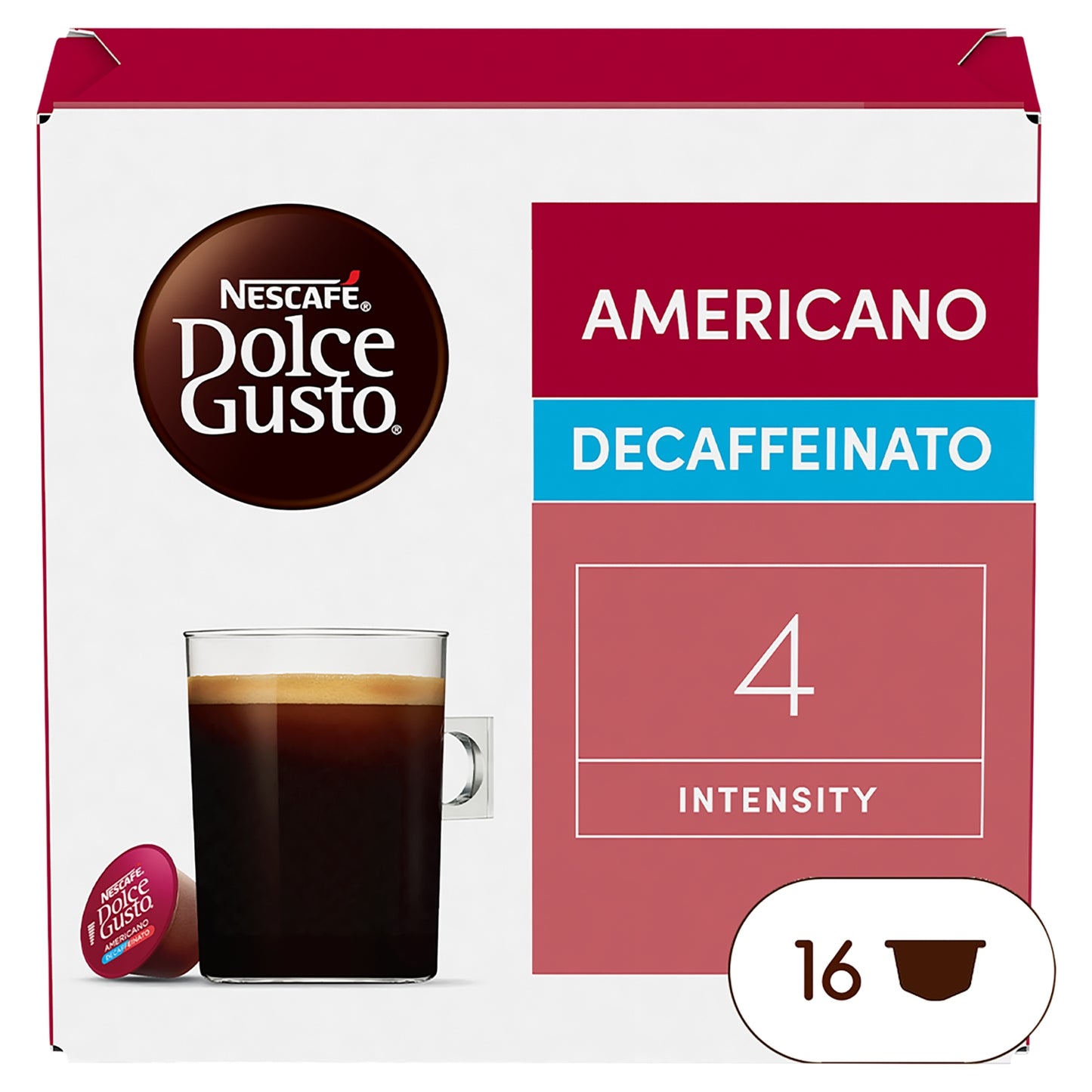 Nescafé Dolce Gusto Americano Decaffeinato Coffee Pods x16 (16 Servings)