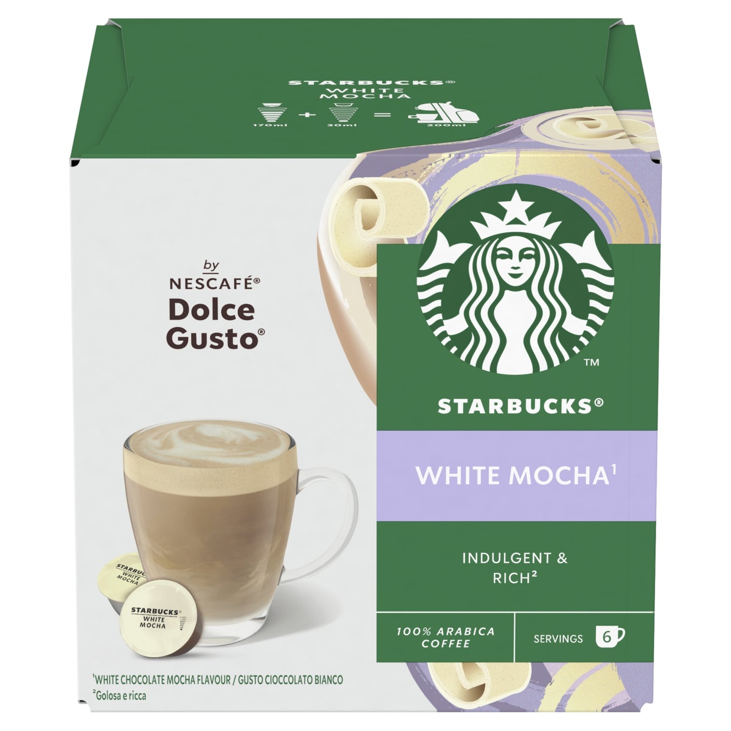 Starbucks ® White Mocha By Nescafé Dolce Gusto, Coffee Pods x12 (6 Servings)