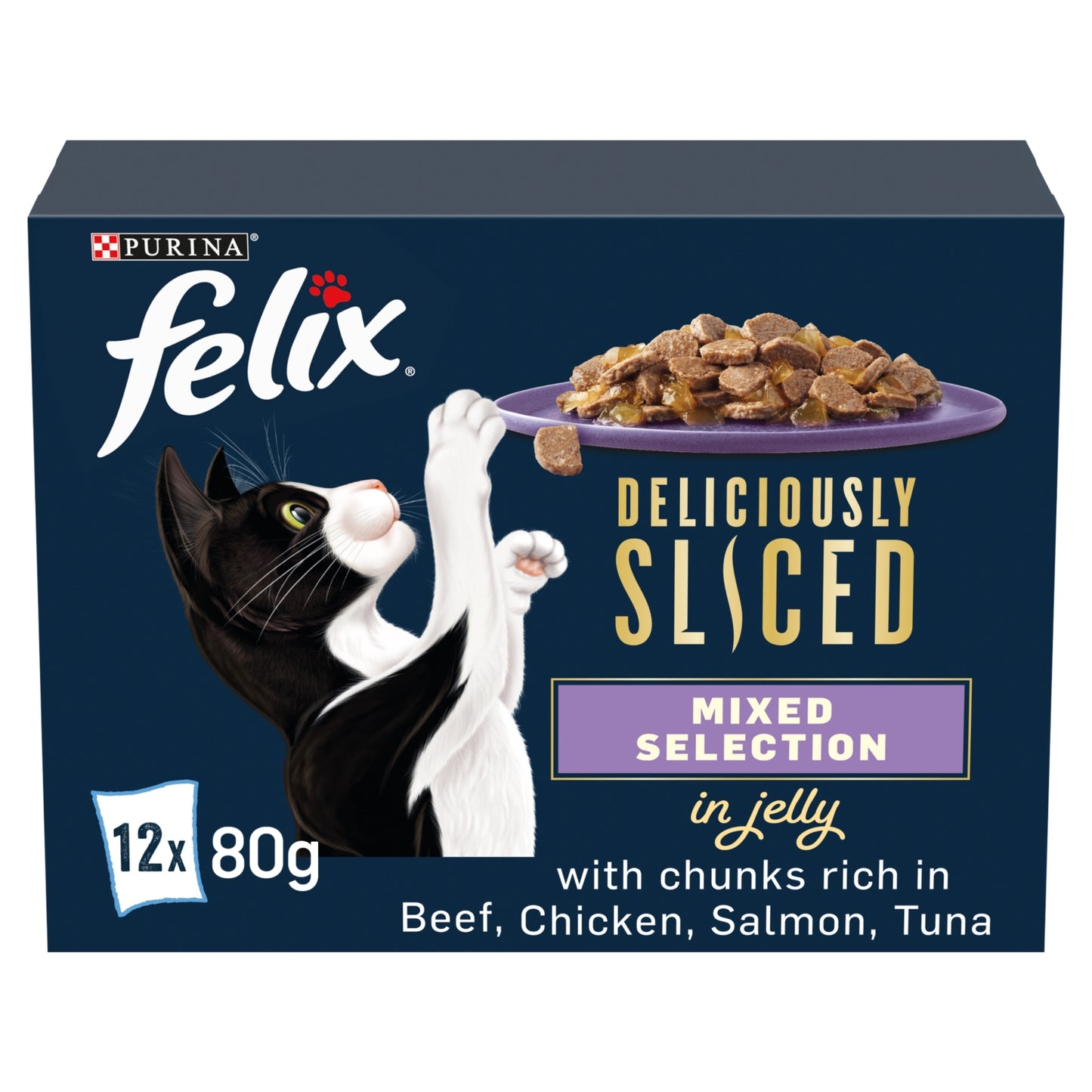 Felix FELIX Deliciously Sliced Mixed Selection in Jelly Wet Cat Food 12x80g