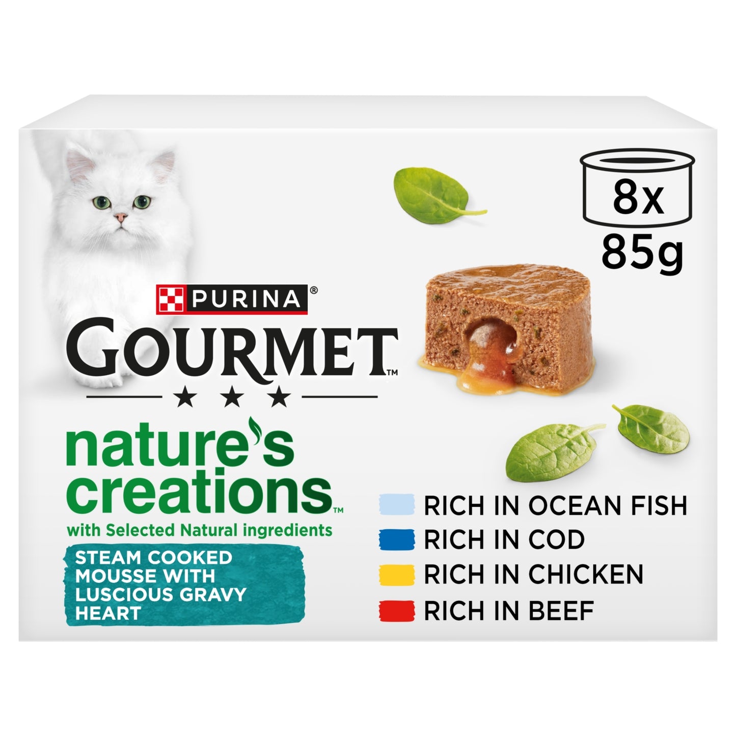 Gourmet Nature's Creations Gravy Heart Wet Cat Food 8x85g