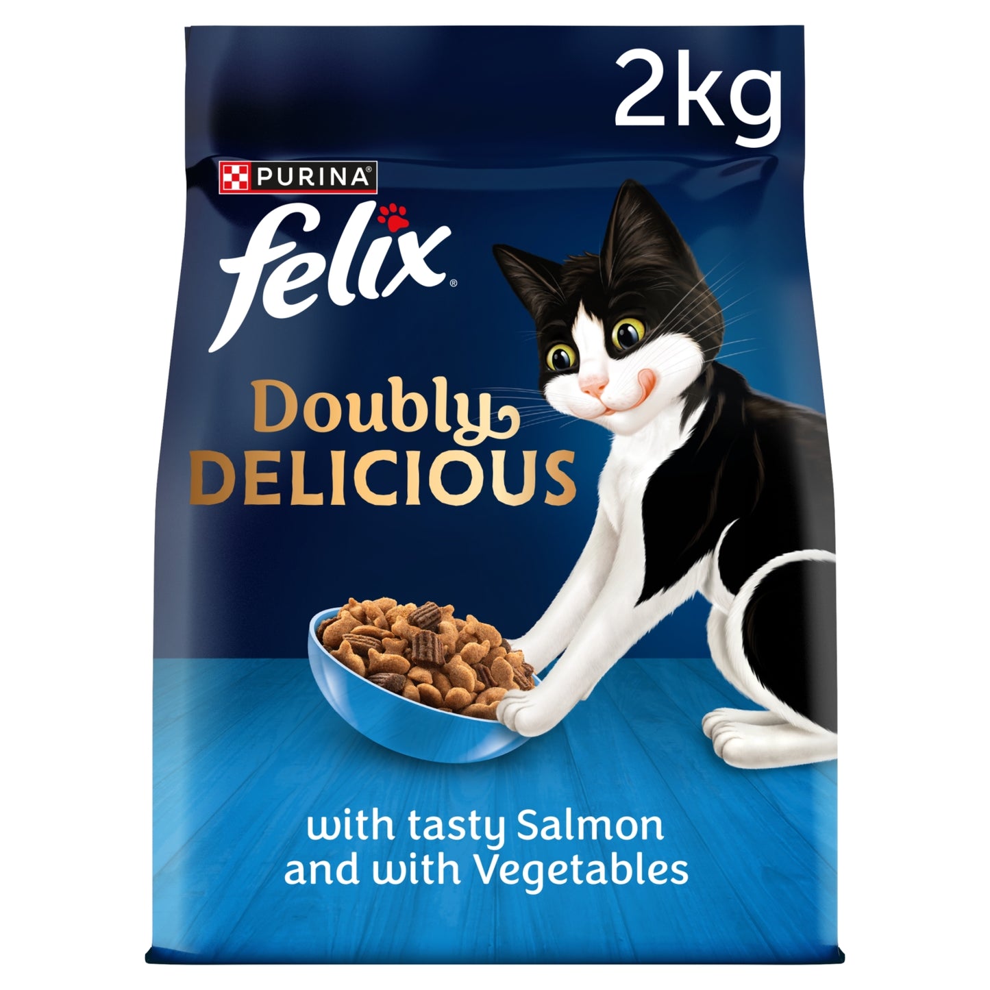 Felix Doubly Delicious Salmon & Veg Dry Cat Food 2kg