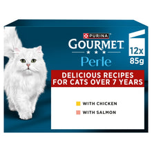 Gourmet GOURMET Perle Juicy Mini Fillets in Gravy 7+ (Chicken, Salmon) Wet Cat Food 12x85g