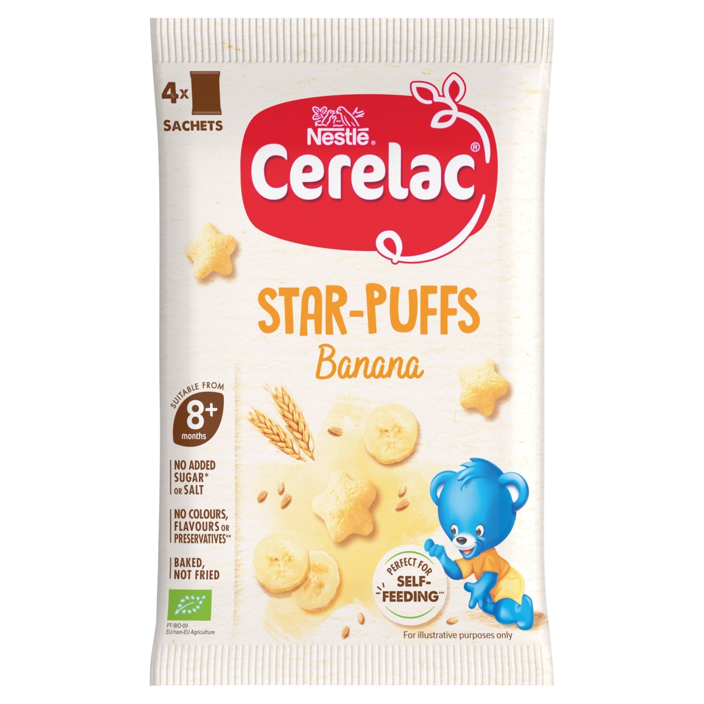 Cerelac Banana Star-Puffs Baby Finger Food 8+ Months 4 x 7g (28g)