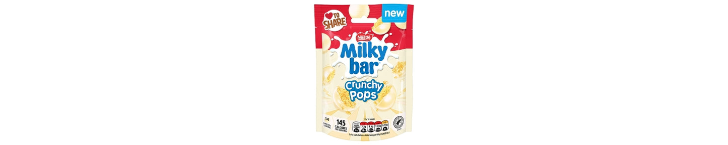 Milkybar Crunchy Pops White Chocolate Sharing Bag 90g