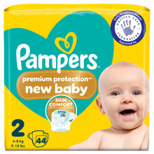 Pampers Premium Protection New Baby Size 2, 44 Nappies, 4kg-8kg, Essential Pack