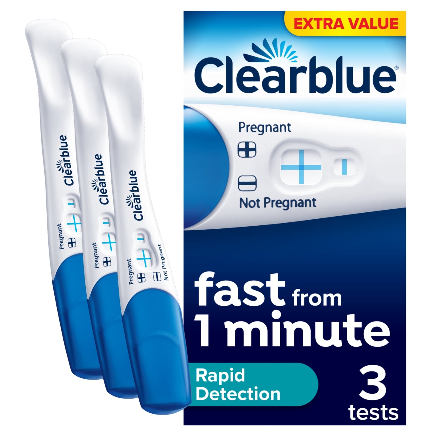 Clearblue Rapid Detection Pregnancy Test, 3 Tests