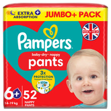 Pampers Baby-Dry Nappy Pants Size 6+, 52 Nappies, 14kg-19kg,