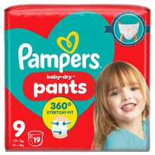 Pampers Baby-Dry Nappy Pants Size 9, 19 Nappies, 19kg+, Essential Pack