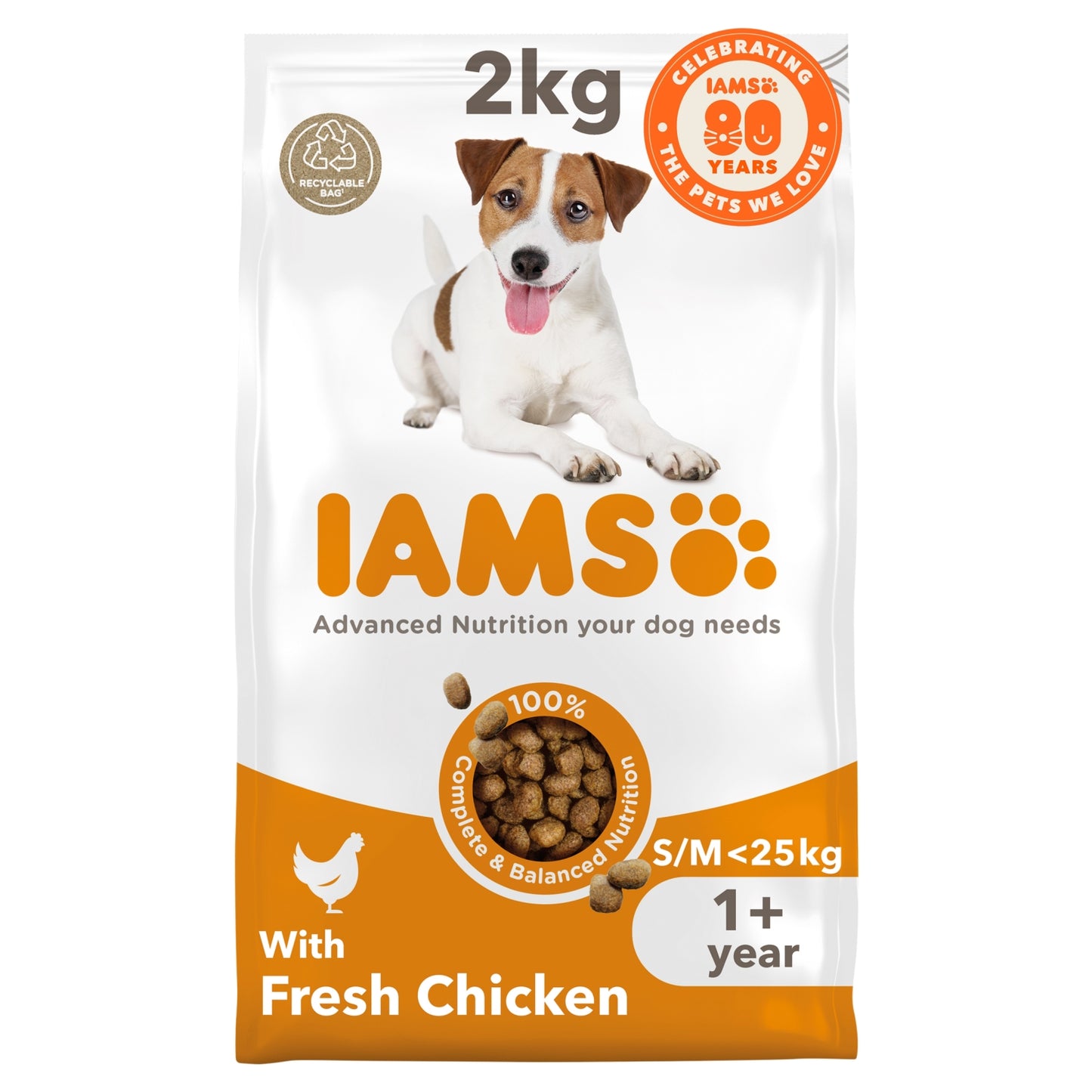 Iams Advanced Nutrition Adult Small Medium Dry Dog Food Chicken 2kg