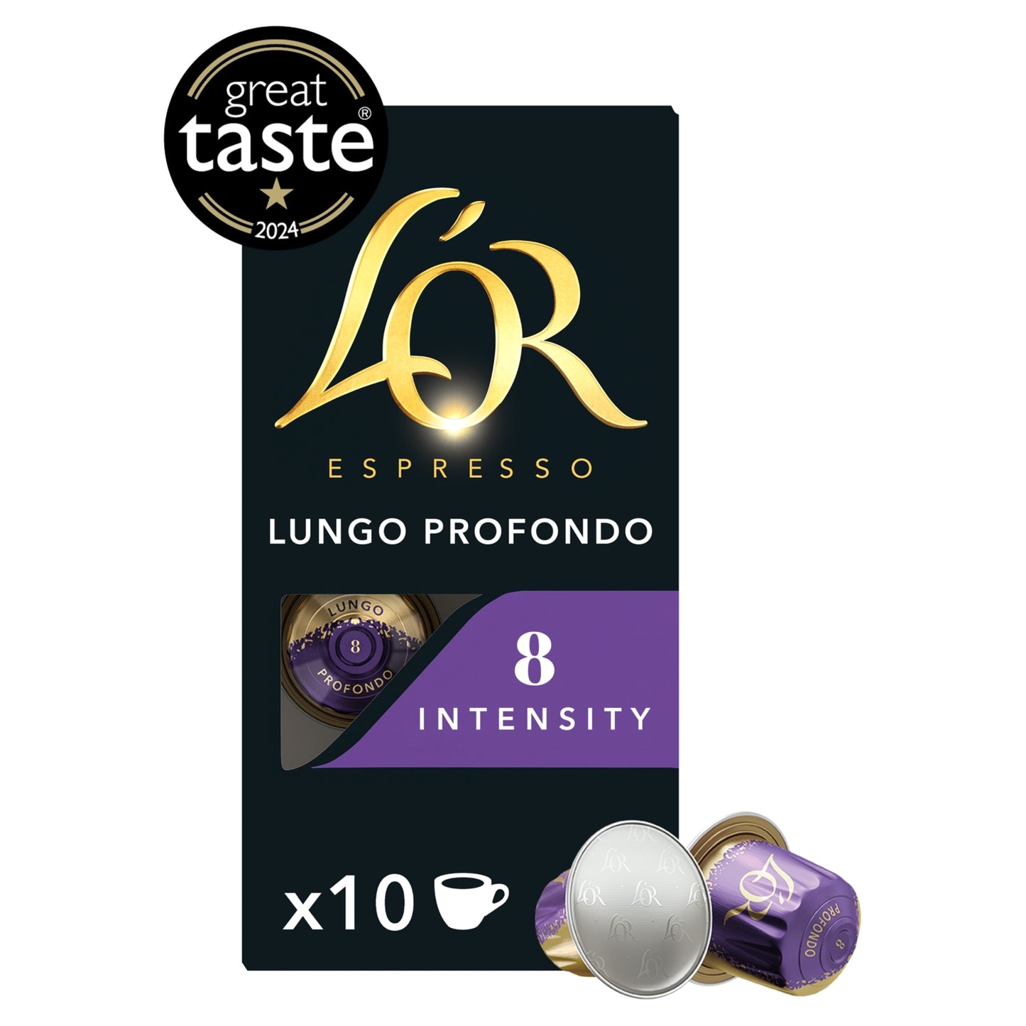 L'OR Lungo Profondo Coffee Pods X10 Intensity 8