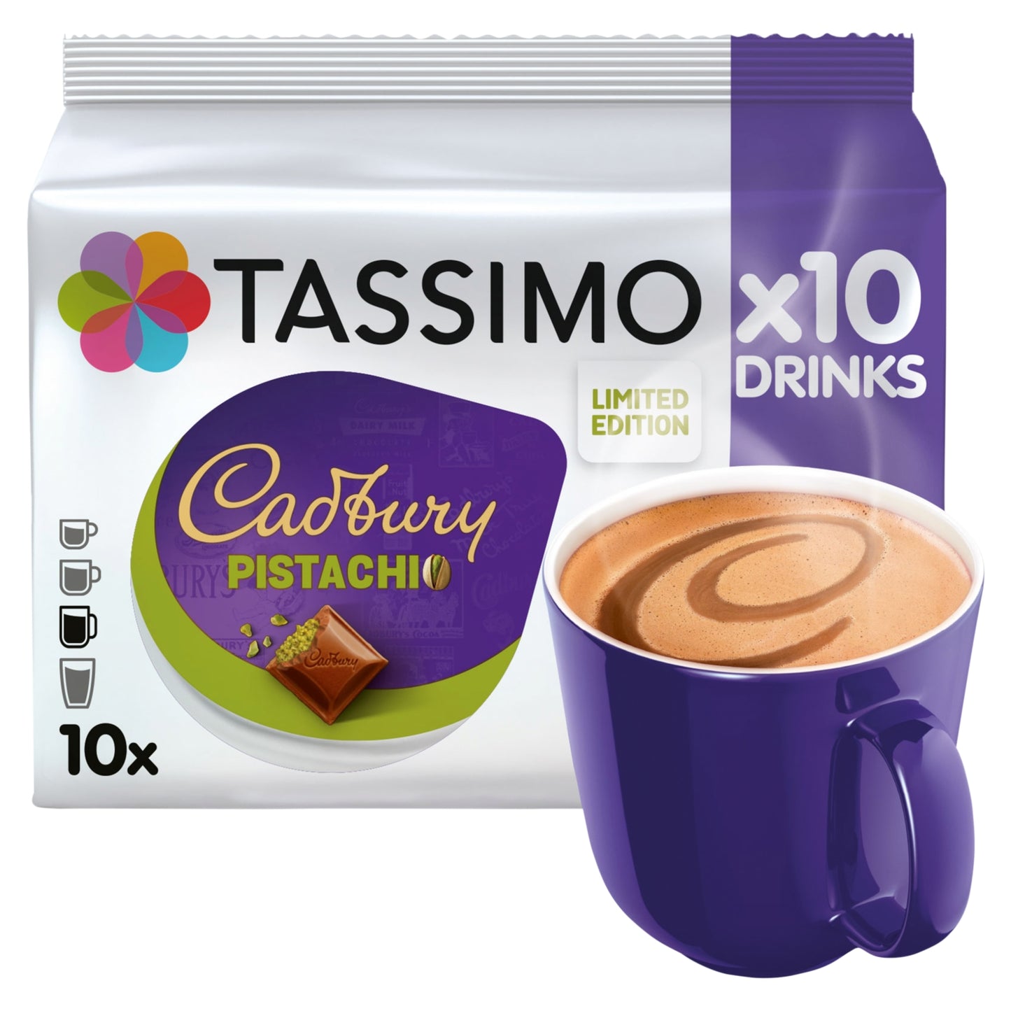 Tassimo Limited Edition Cadbury Pistachio Hot Chocolate Pods x10