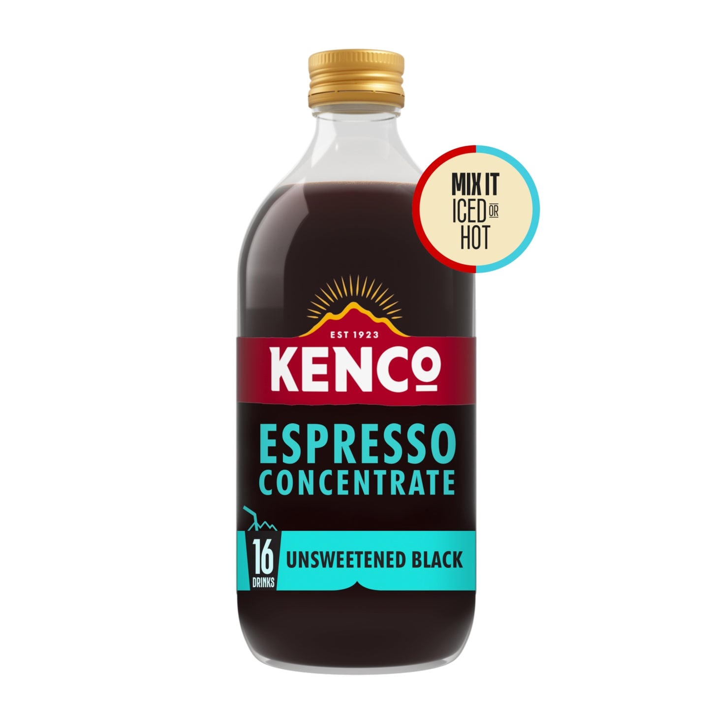 Kenco Espresso Coffee Concentrate Unsweetened Black Iced or Hot 485ml