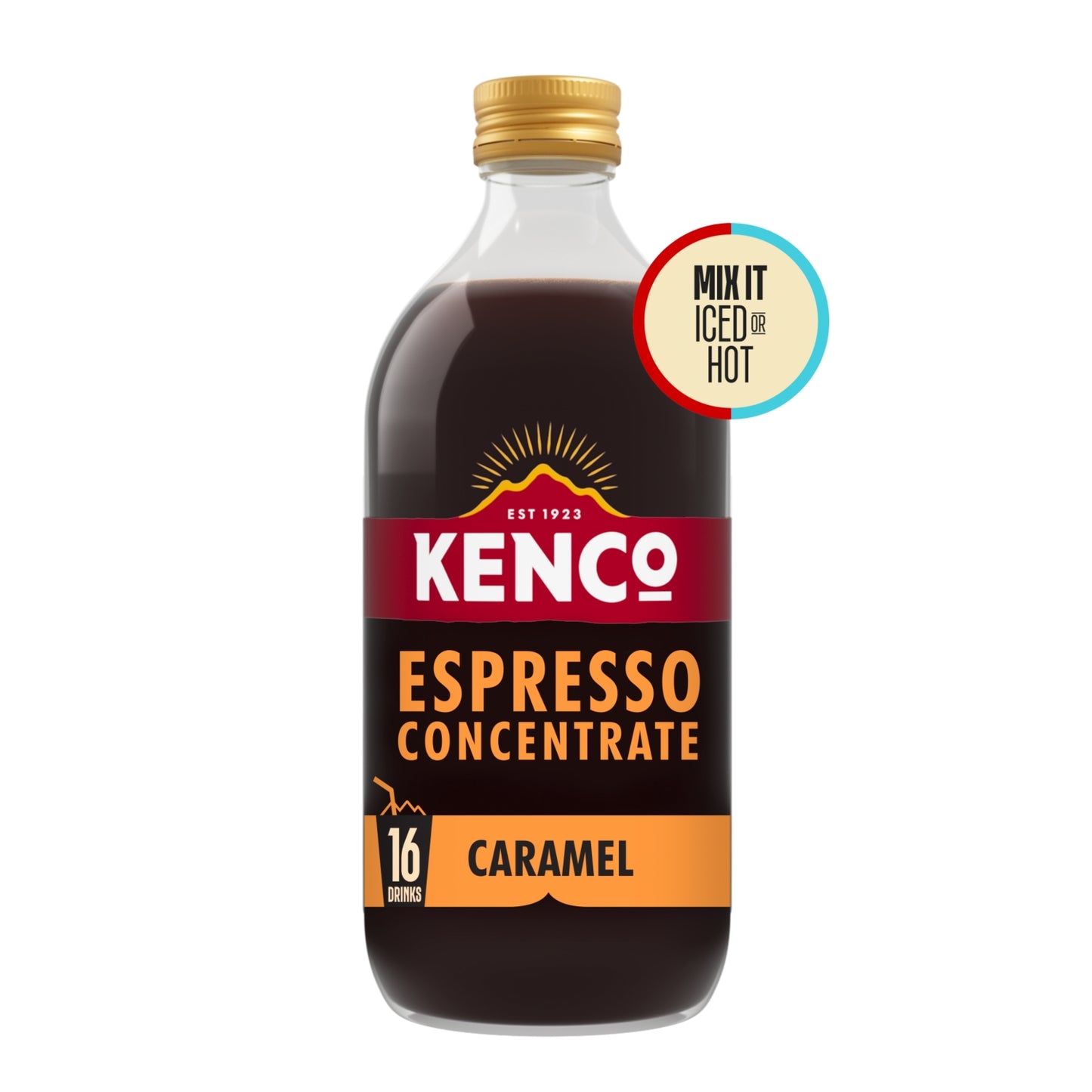 Kenco Espresso Coffee Concentrate Caramel Iced or Hot 485ml