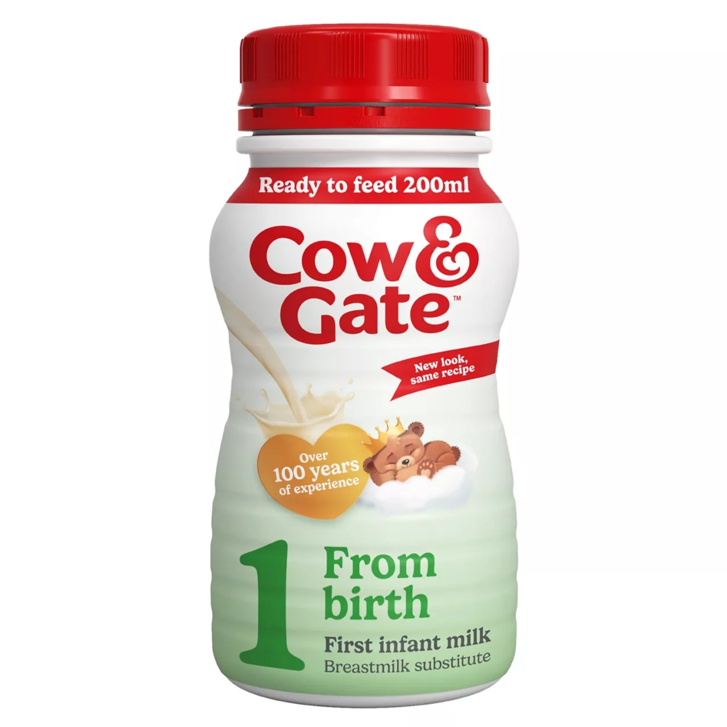 Cow & Gate 1 First Infant Baby Milk Liquid Formula, Ready to Feed, From Birth, 200ml