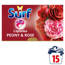 Surf 3 in 1 Peony & Rose Laundry Washing Detergent Capsules 15 washes