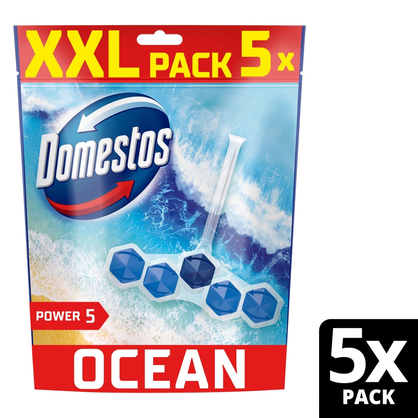 Domestos Power 5 Ocean Toilet Rim Blocks 5x 50 g