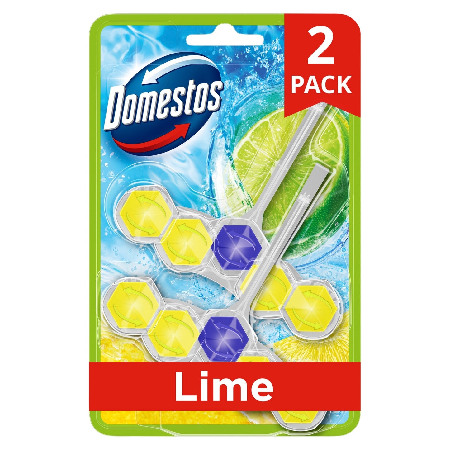Domestos Power 5 Lime Toilet Rim Blocks 2x 50 g