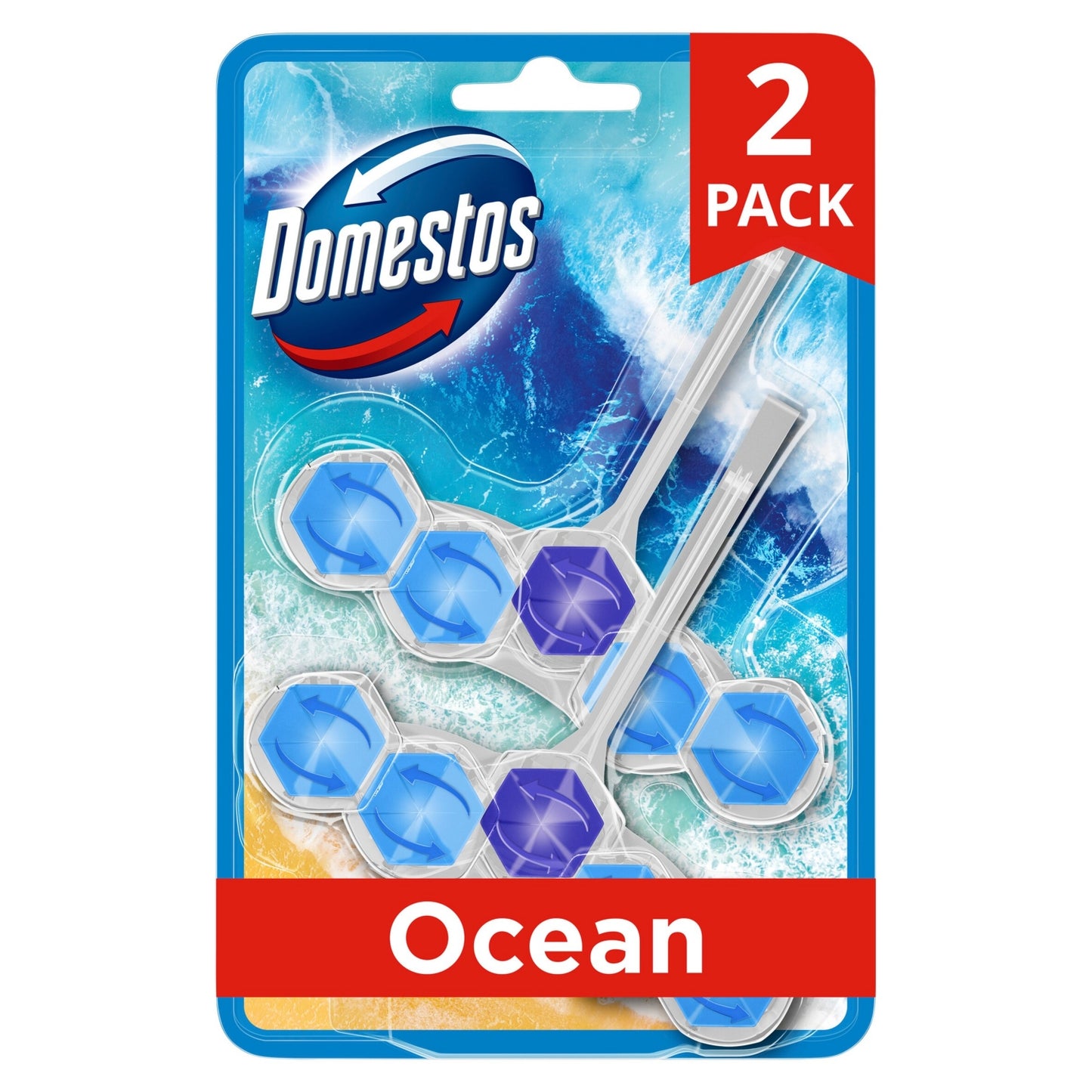 Domestos Power 5 Ocean Toilet Rim Blocks 2x 50 g