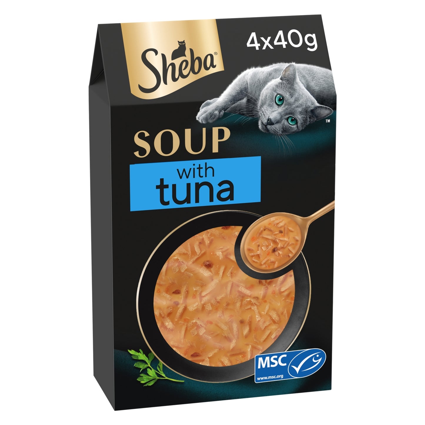 Sheba SHEBA Soup Adult Wet Cat Food Pouch with Tuna 4 x 40g
