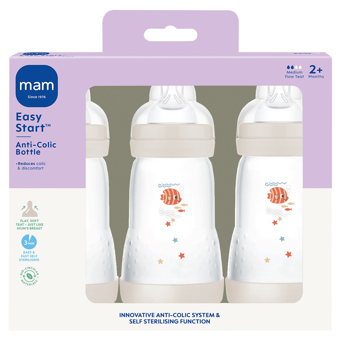 MAM Easy Start Anti-Colic Bottle 2+ Months 3 x 260ml