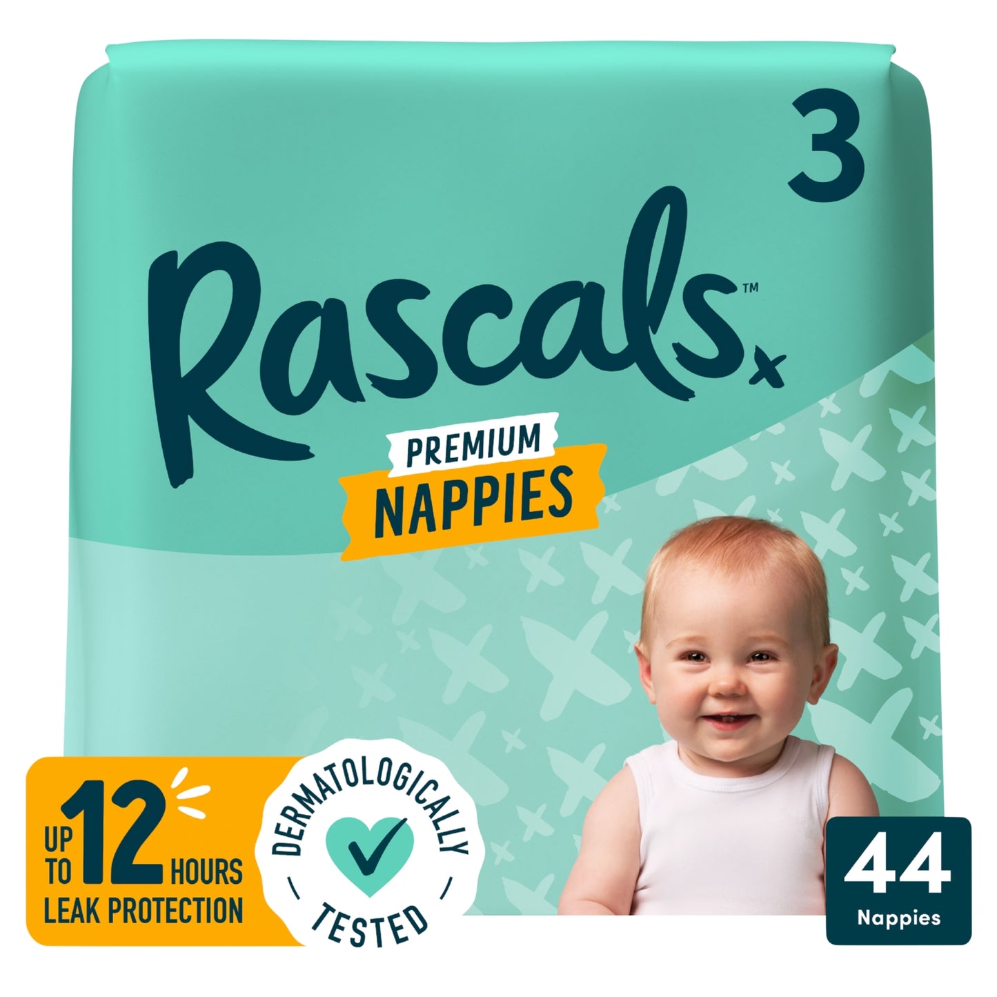 RASCALS Premium Nappies, Size 3, 44 Count