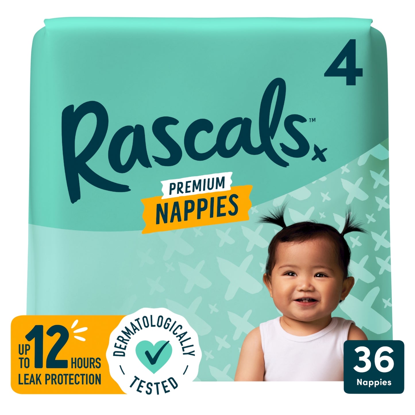 RASCALS Premium Nappies, Size 4, 36 Count