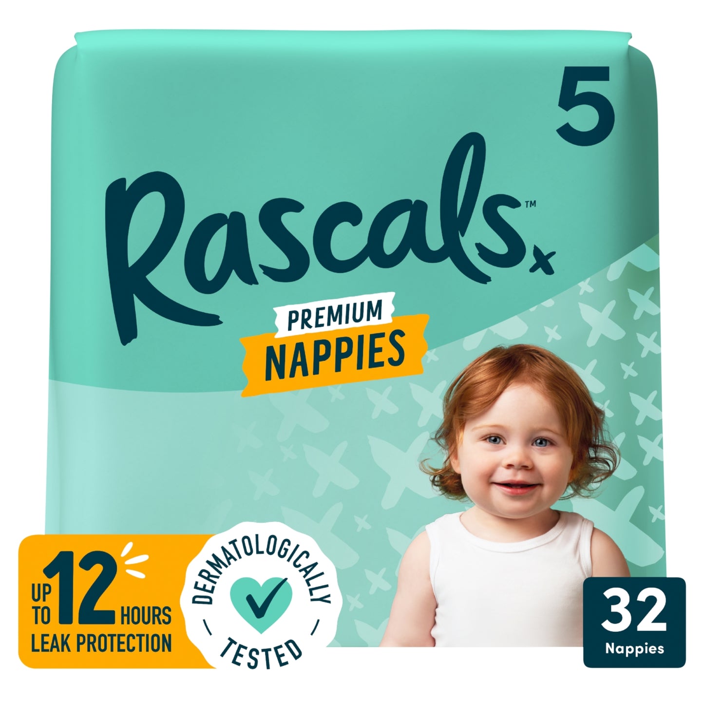 RASCALS Premium Nappies, Size 5, 32 Count