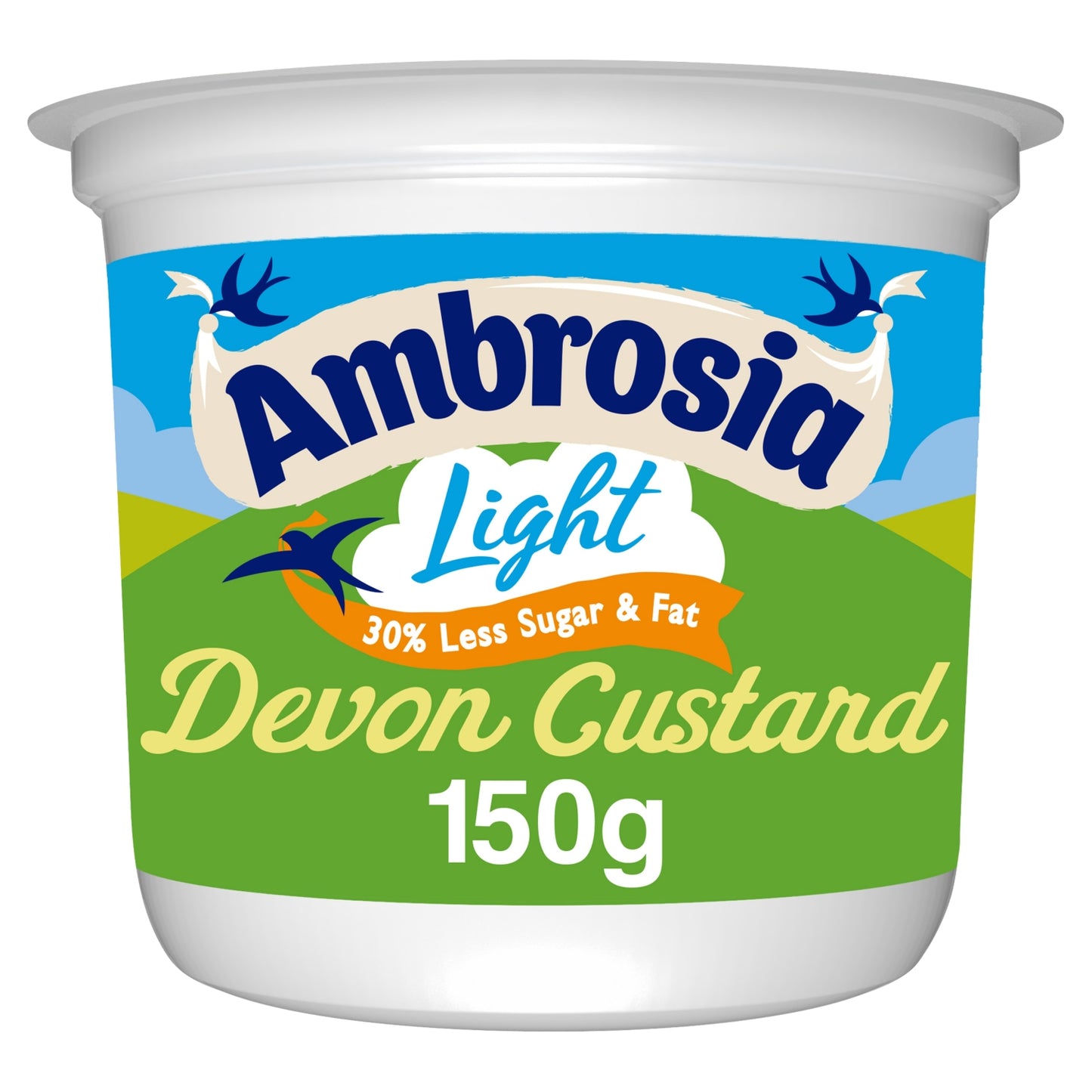 Ambrosia Light Low Fat & Reduced Sugar Custard Dessert Snack Pot 150g
