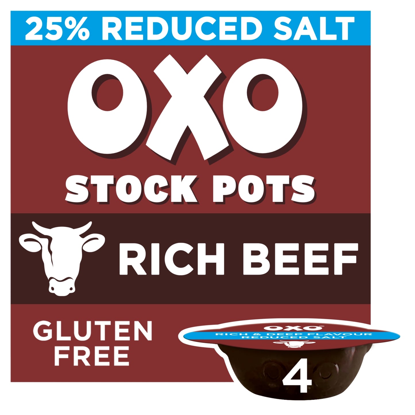 Oxo Oxo Reduced Salt Rich Beef Stock Pots 4 x 20g