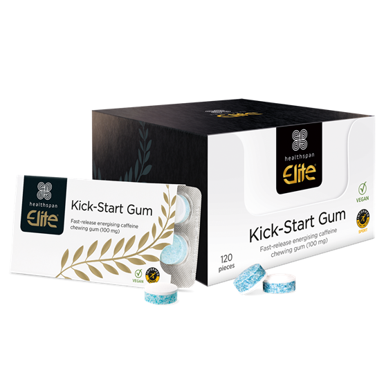 Healthspan Elite Kick−Start Caffeine Gum (120 pieces (12 x 10))