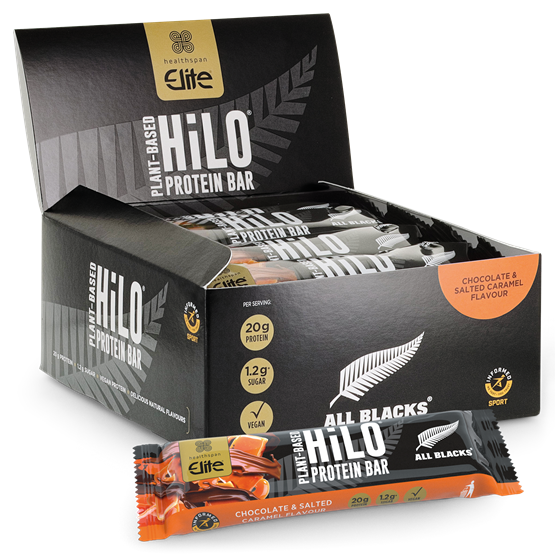 Healthspan Elite All Blacks Plant−Based HiLo® Protein Bar (12 bars)