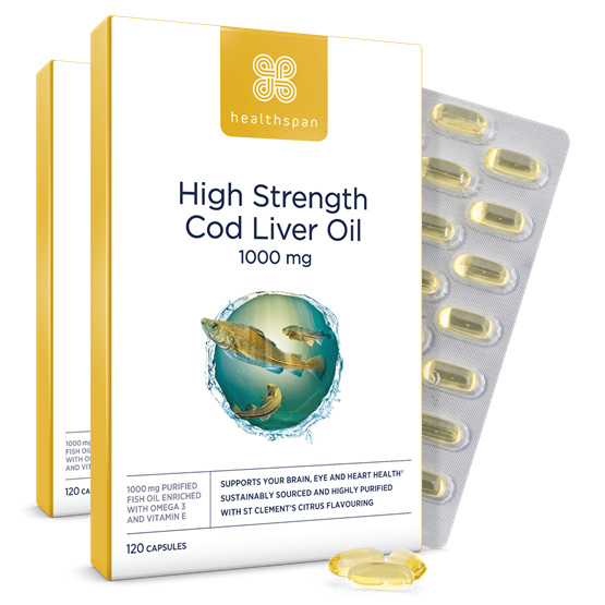 Healthspan High Strength Cod Liver Oil 1000mg (240 capsules)