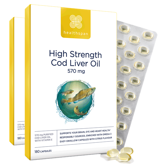 Healthspan High Strength Cod Liver Oil 570mg (180 capsules)